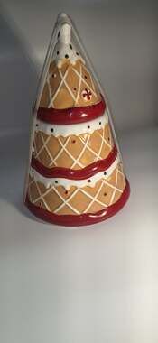 Peppermint Place Ceramic Christmas Tree Cookie Jar